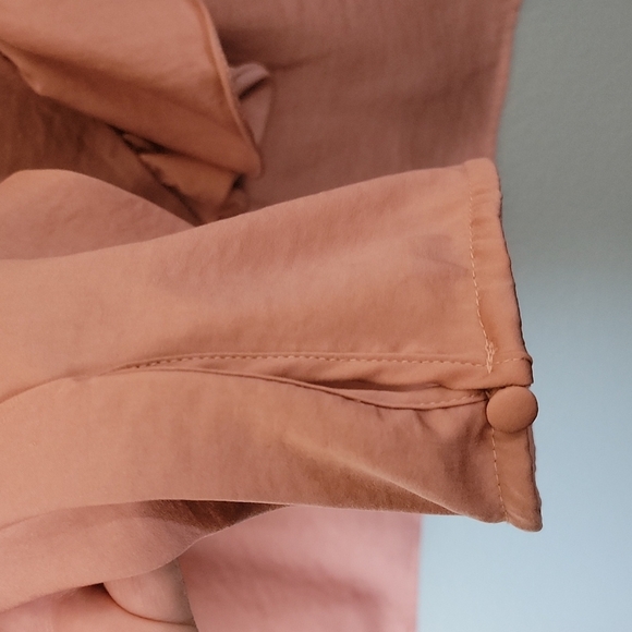 Lane Bryant Girly Pastel Ruffle Peach Blouse size 16 - Picture 6 of 10